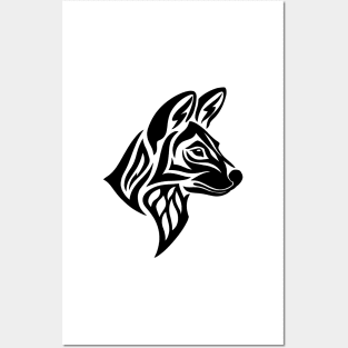 Tribal Painted Wolf Posters and Art